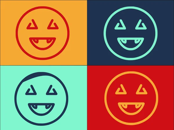 Lachgesicht Logo Vorlage Einfache Flache Ikone Des Gesichts Glücklich Lächeln — Stockvektor