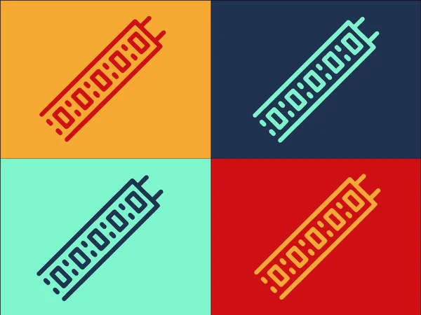 Led Streifen Elektronische Logo Vorlage Einfache Flache Ikone Aus Led — Stockvektor