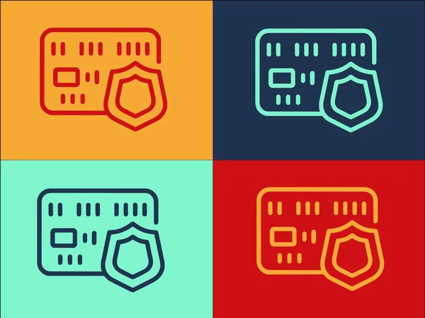 Modèle Logo Carte Crédit Passif Icône Plate Simple Responsabilité Finances — Image vectorielle