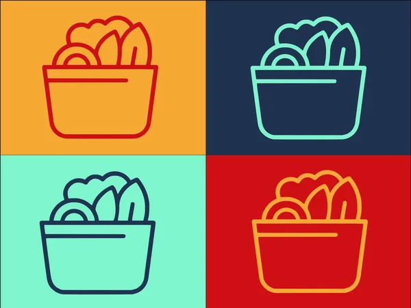 Öğle Yemeği Salatası Logo Şablonu Basit Düz Öğlen Yemeği Simgesi — Stok Vektör