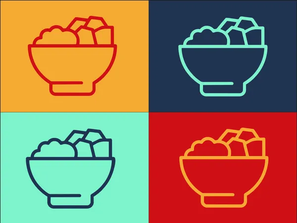 Lunch Date Food Logo Template Eenvoudige Platte Icoon Van Lunch — Stockvector