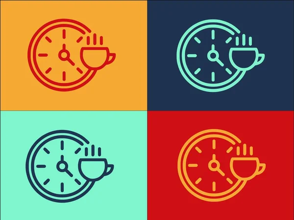 Lunch Hour Logo Template Eenvoudige Platte Icoon Van Lunch Eten — Stockvector