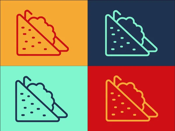 Lunch Sandwich Logo Vorlage Einfache Flache Ikone Des Mittagessens Brot — Stockvektor