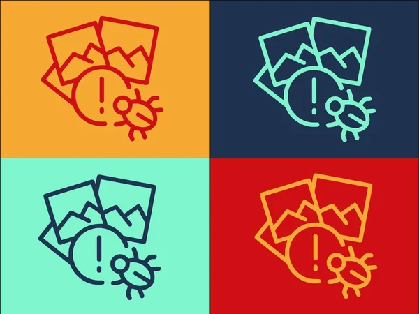 Modèle Logo Attaque Logiciel Malveillant Icône Plate Simple Virus Attaque — Image vectorielle