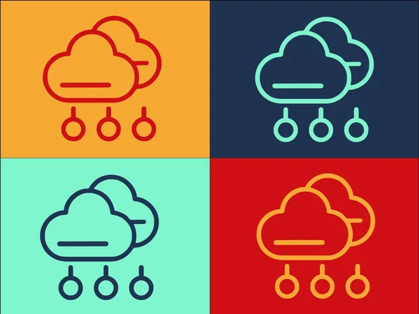 Πρότυπο Λογότυπο Σύννεφο Δεδομένων Μάρκετινγκ Απλό Επίπεδο Εικονίδιο Της Επιχείρησης — Διανυσματικό Αρχείο