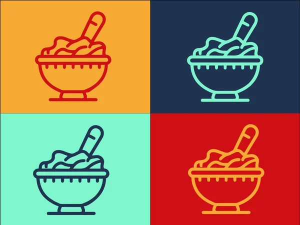 Yemek Gevreği Logo Şablonu Basit Düz Arkaplan Simgesi Yemek Yemeği — Stok Vektör