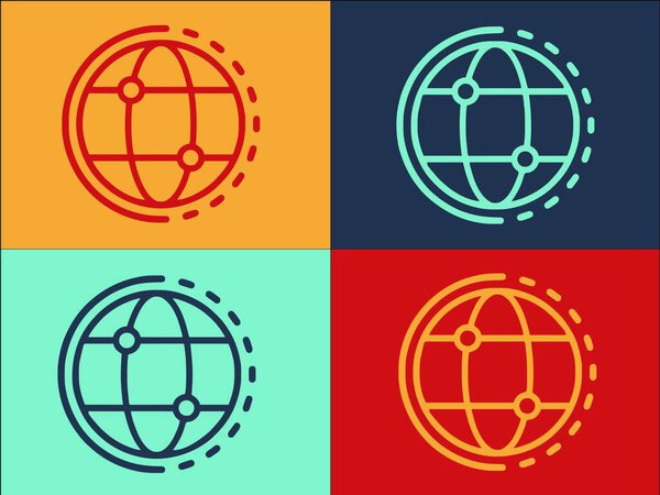 Media Global Network Logo Template, Simple Flat Icon Of Technology, Business, Global