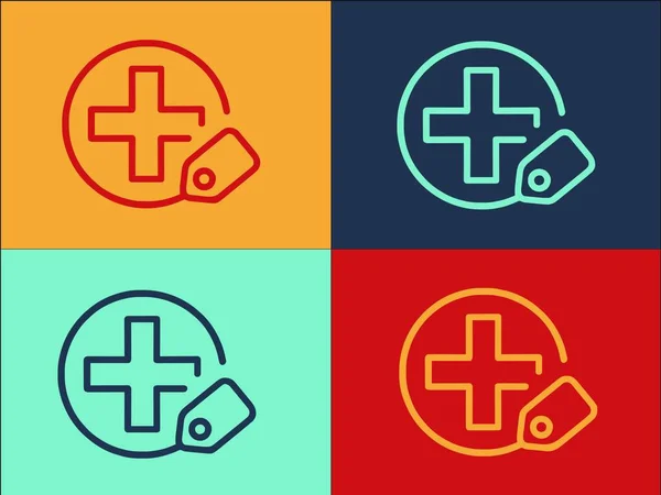 Modèle Logo Croix Étiquette Médicale Icône Plate Simple Symbole Icône — Image vectorielle