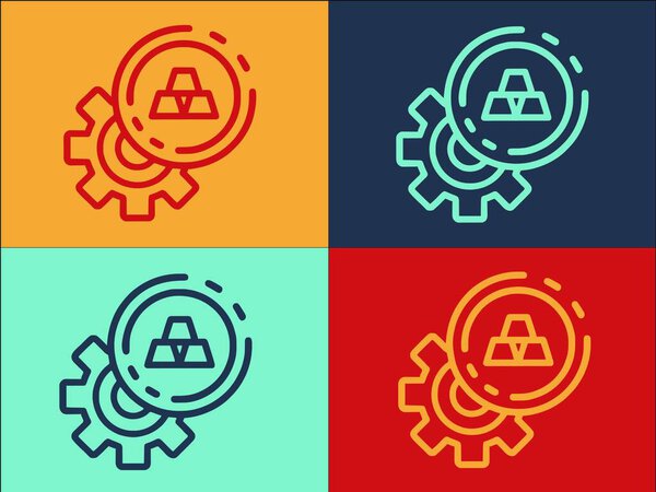 Metallurgy Bar Wheel Logo Template, Simple Flat Icon Of Bar, Steel, Iron