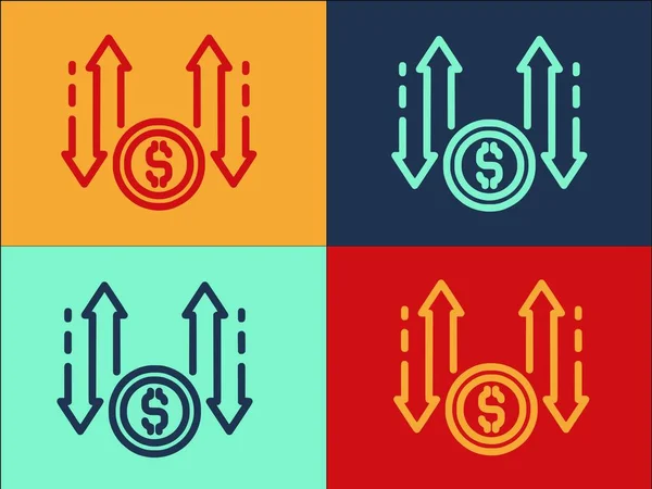 Шаблон Логотипа Процесса Монетизации Простая Плоская Икона Денег Бизнеса Маркетинга — стоковый вектор