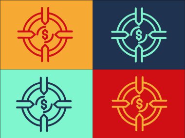 Para Malware Logo Şablonu, Siber Suçların Basit Düz Simgesi, Çevrimiçi