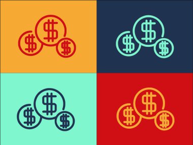 Para Yönetimi Logo Şablonu, Finansal, İş, Finans Basit Düz Simgesi