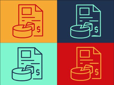 Para Pastası Çizelgesi Logo Şablonu, Basit Düz Para, İş, Finans Simgesi