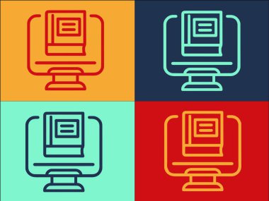 Monitör Öğrenme Logosu Şablonu, Basit Düz İşletme Simgesi, Bilgisayar, Teknoloji