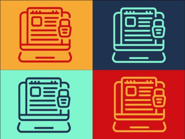 Monitör Parola Logo Şablonu, Basit Düz Parola Simgesi, Bilgisayar, Güvenlik