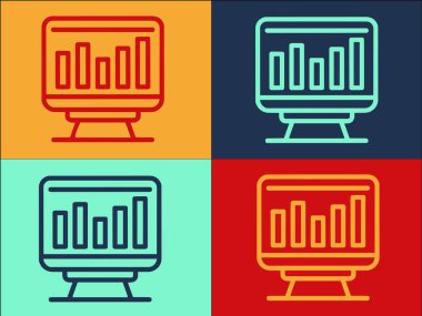 Finans Grafik Şablonu İzleniyor, Grafik, Finans, İş dünyasının Basit Düz Simgesi