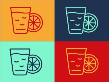 Sabah Suyu Taze Logo Şablonu, Basit Düz Sabah Simgesi, Taze, Meyve Suyu