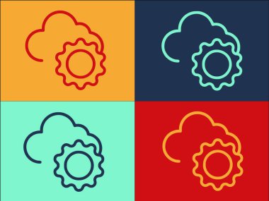 Çoğunlukla Bulutlu Logo Şablonu, Basit Düz Gökyüzü Simgesi, Doğa, Bulutlu