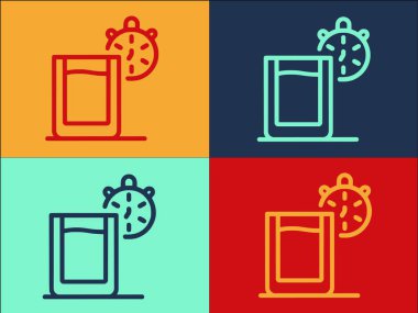 Sabah Su Alışkanlığı Logo Şablonu, Günlük Basit Düz Simge, Alışkanlık, Su