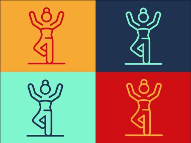 Sabah Yogası Logo Şablonu, Yoganın Basit Düz Simgesi, Sabah, Yaşam Tarzı