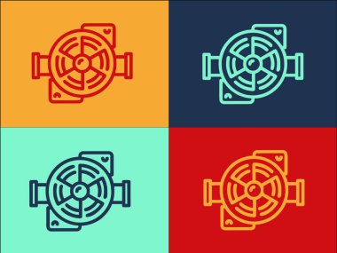 Motor Pompası Logo Şablonu, Motor, Pompa, Ekipman Basit Düz Simgesi