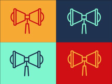 Ağız Parçası Logo Şablonu, Ağızlığın Basit Düz Simgesi, Beyaz, İzole