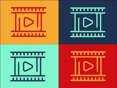 Film Klibi Logo Şablonu, Basit Düz Film Simgesi, Film, Klip