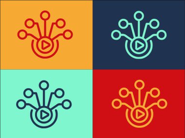 Movie Roles Logo Şablonu, Rolün, Filmin, Sinemanın Basit Düz Simgesi