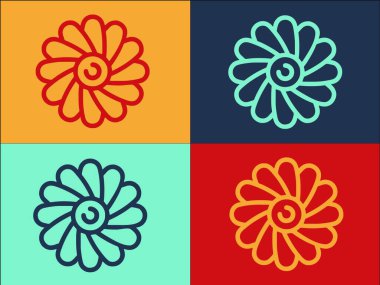 Çoklu bıçak pervane renkli simge seti 