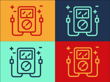 Çoklu Logo Şablonu, Basit Düz Ekipman Simgesi, Teknisyen, Elektrikçi