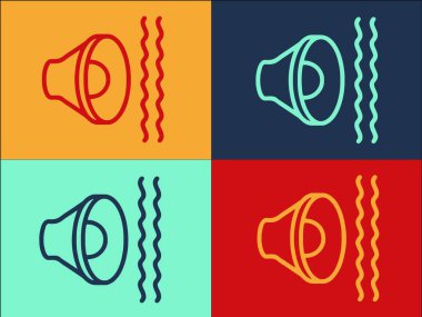 Müzik Ses Sözcüsü Logo Şablonu, Basit Düz Ses Simgesi, Müzik, Ses