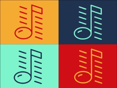 Müzik Notaları Logosu Şablonu, Basit Düz Not Simgesi, Müzik, Melodi
