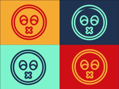 Sessiz Emoji Logo Şablonu, Duygusal Simgenin Basit Düz Simgesi, Simge, Emoji
