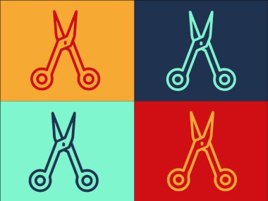 Çivi Makası Logo Şablonu, Makasların Basit Düz Simgesi, Çivi, Manikür