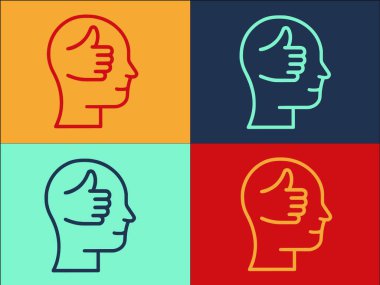 Narsisizm, Logo Şablonu, Narsisizmin Basit Düz Simgesi, İnsanlar, Portre