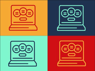 Dar Pazar Bilgisayarı Logo Şablonu, Laptopun Basit Düz Simgesi, Konsept, Pazarlama