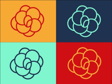 Doğal Çiçek Temel Yağ Şablonu, Basit Düz Çiçek Simgesi, Aromaterapi, Doğal