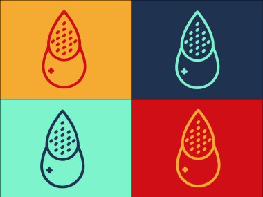 Doğal Su Damlası Logo Şablonu, Basit Düz Yağmur Simgesi, Su, Kabarcık