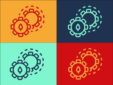 Doğa Mekanizması Logo Şablonu, Teknolojinin Basit Düz Simgesi, Doğa, Mekanik