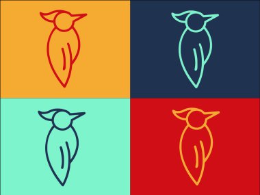 Doğa Ağaçkakanı Logo Şablonu, Vahşi Yaşamın Basit Düz Simgesi, Ağaçkakan, Doğa