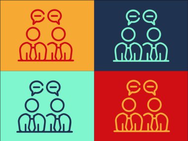 Müzakere Logosu Şablonu, Basit Düz İşletme Simgesi, Toplantı, Müzakere