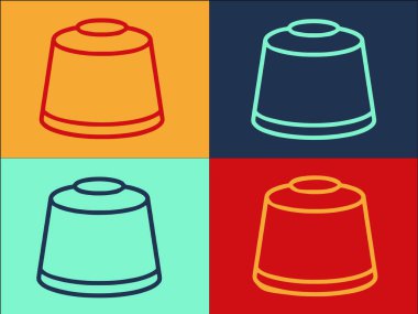 Nespresso Kapsülü Logo Şablonu, Nespresso 'nun Basit Düz Simgesi, Espresso, İç