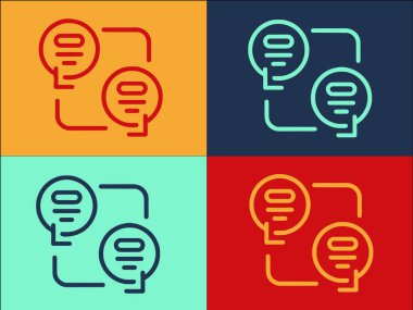 Network Messenger Logo Şablonu, Sohbetin Basit Düz Simgesi, Mesaj, Ağ