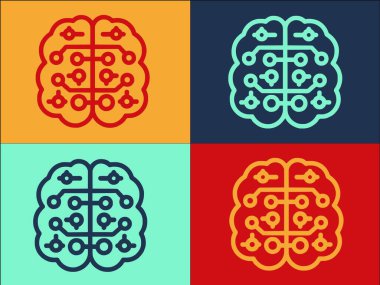 Nöroloji Beyin Logosu Şablonu, Basit Düz Zihin Simgesi, Beyin, Nöroloji