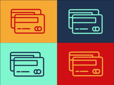 Yeni Kredi Kartları Logo Şablonu, Basit Düz Kart, İş, Kredi Simgesi