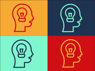 Yeni Fikir Logosu Şablonu, Fikrin Basit Düz Simgesi, İş, İnovasyon