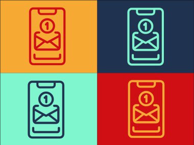 Yeni Gelen Posta Kutusu Logo Şablonu, Postanın Basit Düz Simgesi, E- posta, Yeni