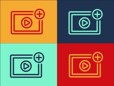 Yeni Video Logo Şablonu, Videonun Basit Düz Simgesi, Çevrimiçi, İş