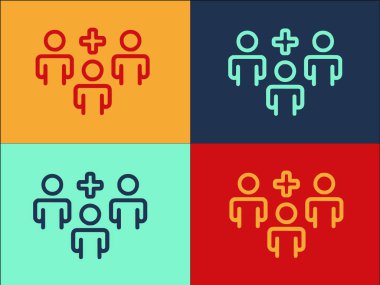 Yeni Takım Üyesi Logo Şablonu, Takımın Basit Düz Simgesi, İş, Üye