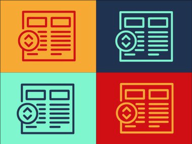 Gazete Sayfası Arayüz Logo Şablonu, Basit Düz Arayüz Simgesi, Gazete, Sayfa